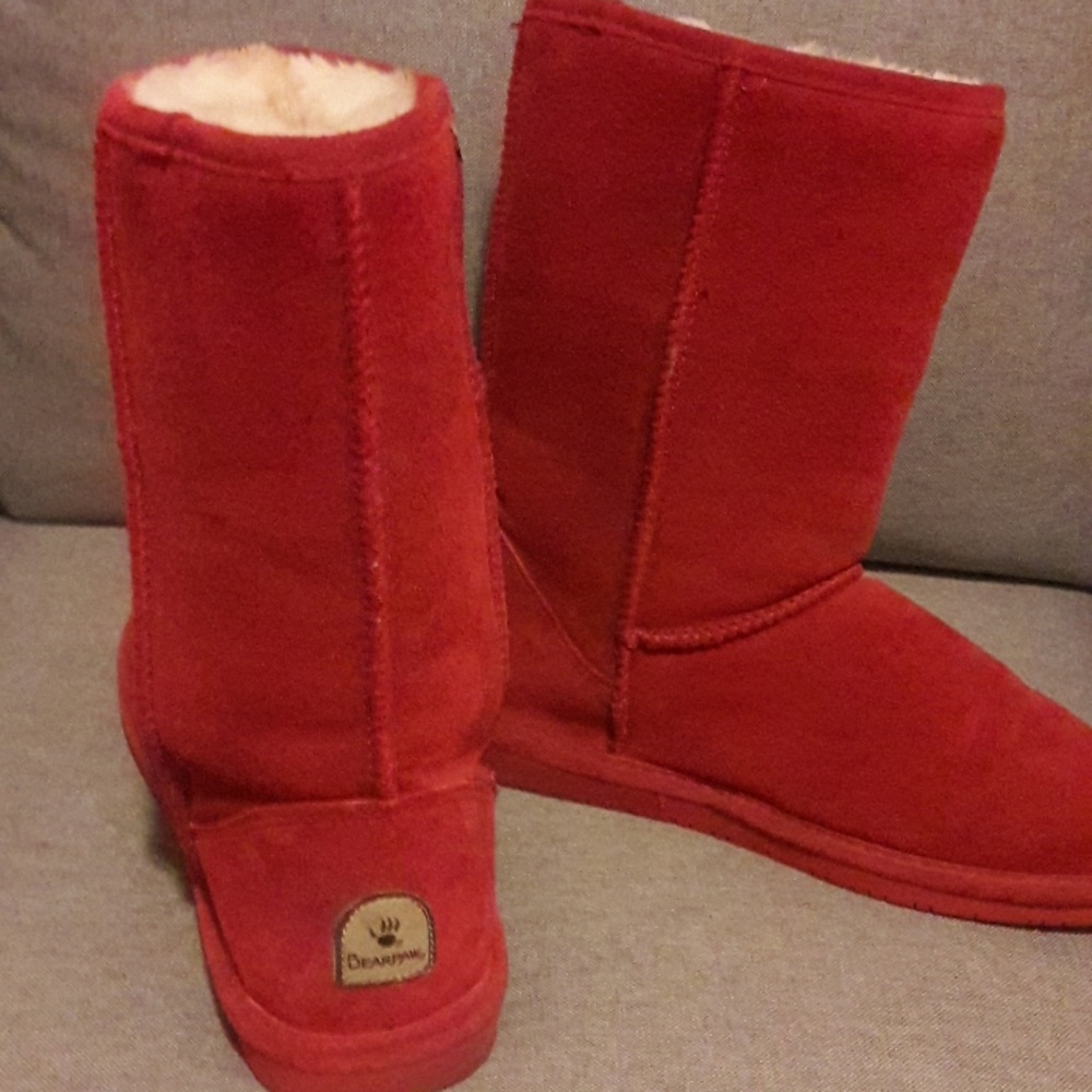 BearPaw Red comfy boots
